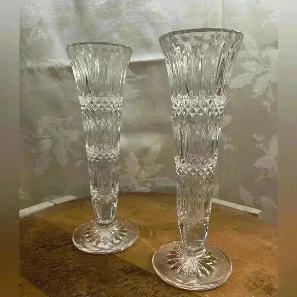 Vintage Set of 2  Cut Glass/Crystal Vases - Picture 1 of 6